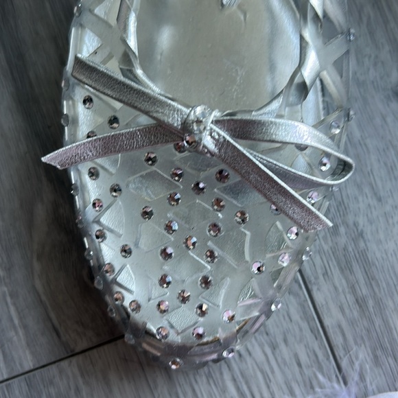 Stuart Weitzman Silver Jelly Ballerina Flats 8 - Picture 5 of 5